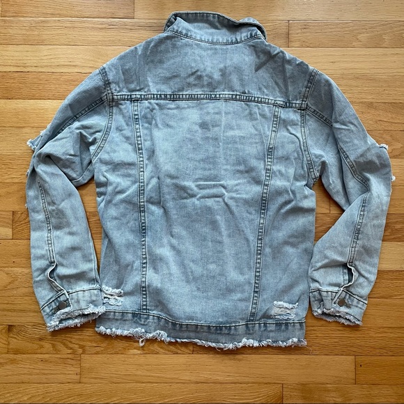 SHEIN Blue Ripped Denim Jacket - Picture 9 of 9